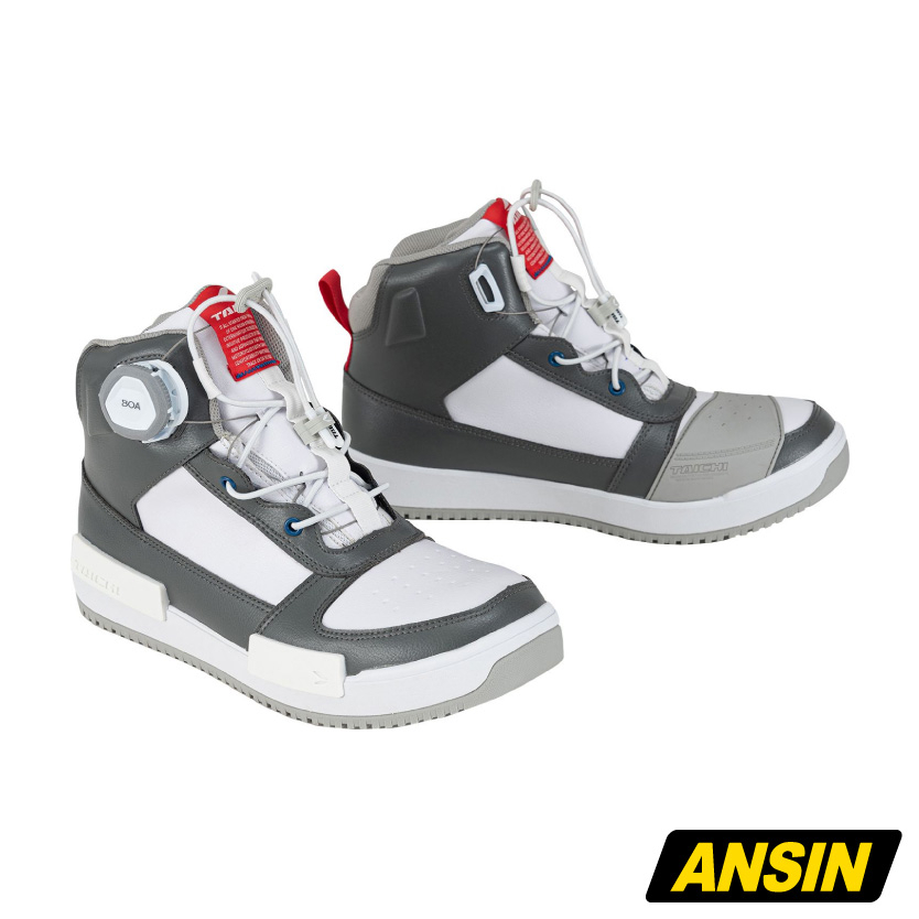 RS TAICHI 防摔車靴 RSS014 白灰 DryMaster 防水 透氣休閒車靴 運動鞋 日本太極 | 安信商城