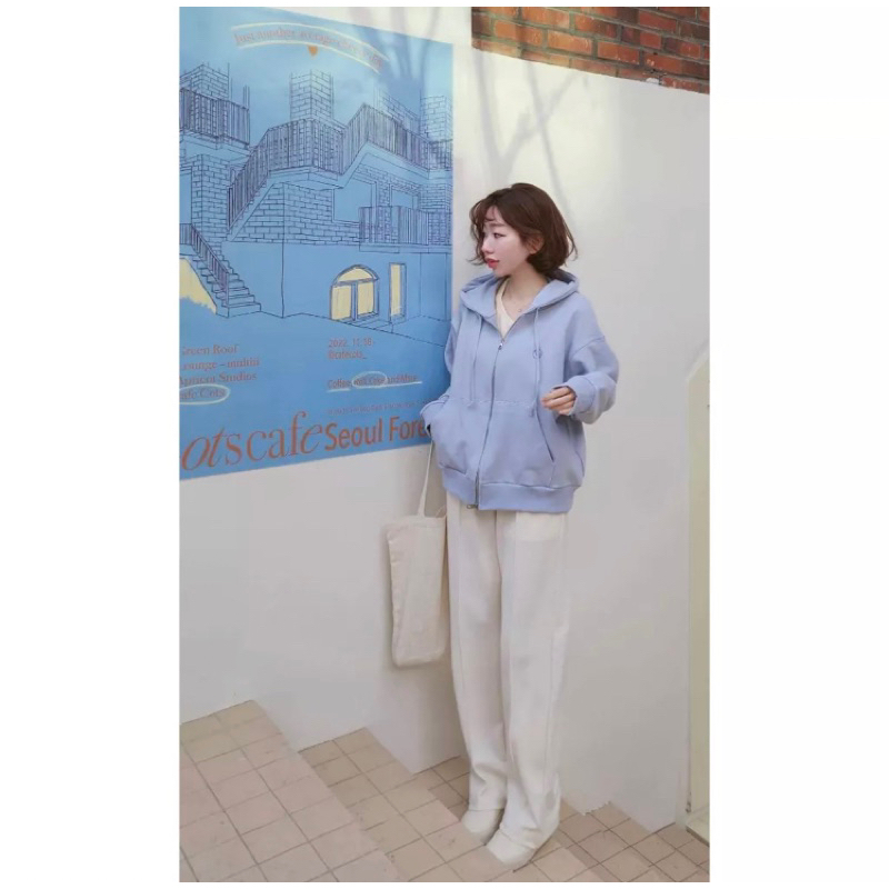 Copiner  東大門 漂亮歐膩 QQ 質感 刺繡 Logo 連帽 外套