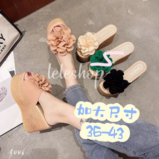 【leleshop】36-43 楔型拖鞋 厚底拖鞋 山茶花拖鞋 高跟涼拖鞋 楔型涼拖鞋 厚底涼拖鞋 女生拖鞋 #9006