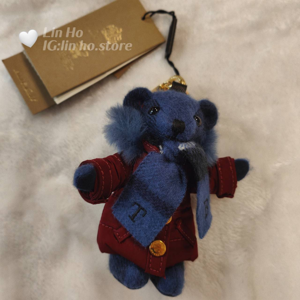 BURBERRY 藍圍巾泰迪熊 吊飾/鑰匙圈/掛件