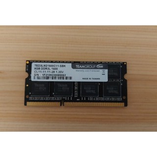 十銓TEAM Elite DDR3L 1600 8G TED3L8G1600C11-SBK 筆電 NB 記憶體
