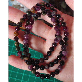 【噗ㄛ水晶】天然水晶 黑美人碧璽 5.8mm~7mm 多圈 自行DIY 手串 手珠