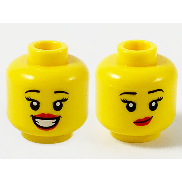 LEGO 樂高 黃色 人偶頭 雙面臉 笑臉 小不對稱的咧嘴圖案 羊駝 3626cpb2607