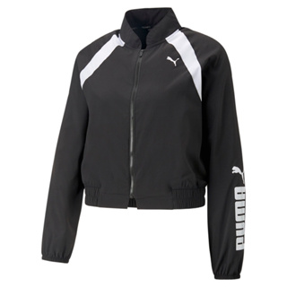 大灌體育👟Puma 訓練系列Puma Fit 風衣 外套 女52307301 黑 白 短版 慢跑 運動外套
