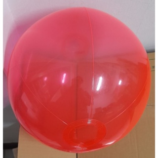 [衣林時尚] 透明紅沙灘球 海灘球 (充氣後直徑約24cm/50cm) 出貨顏色(西瓜紅)