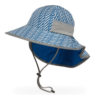 ｜享趣戶外｜Sunday Afternoons 兒童 抗UV防潑透氣護頸帽 Kids Play Hat 藍色幾何折線
