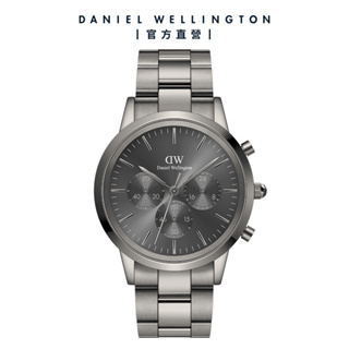【Daniel Wellington】DW 手錶 Iconic Chronograph 42ｍｍ太空灰三眼精鋼錶-灰錶盤
