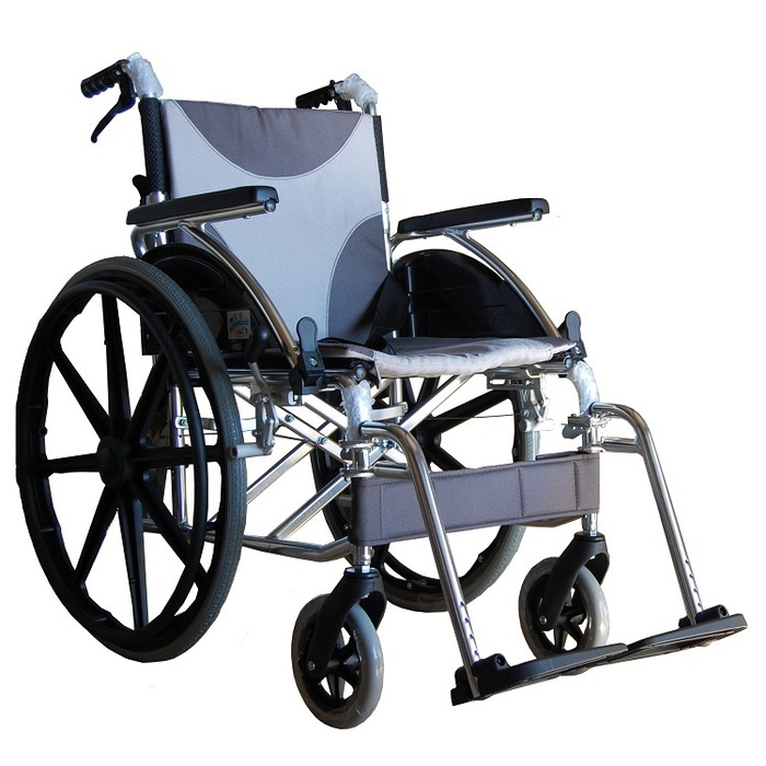 【海夫健康生活館】富士康 鋁合金 扶手可拆掀 腳踏可拆 輕型輪椅 (FZK-F19)