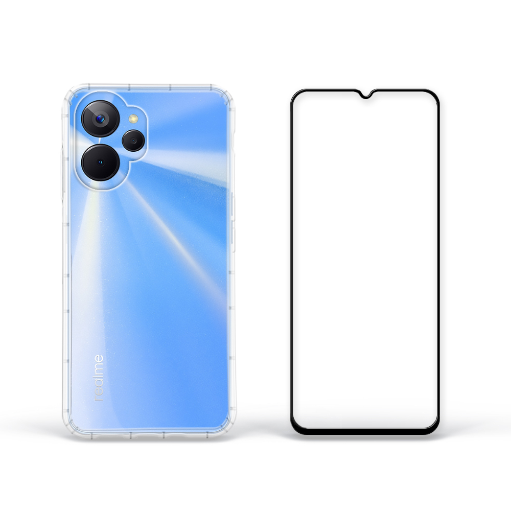 Meteor realme 10T 5G 手機保護超值2件組(透明空壓殼+鋼化膜)