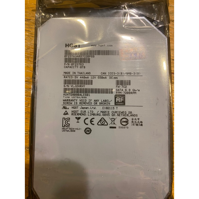 Hgst全新硬碟 4tb 8tb