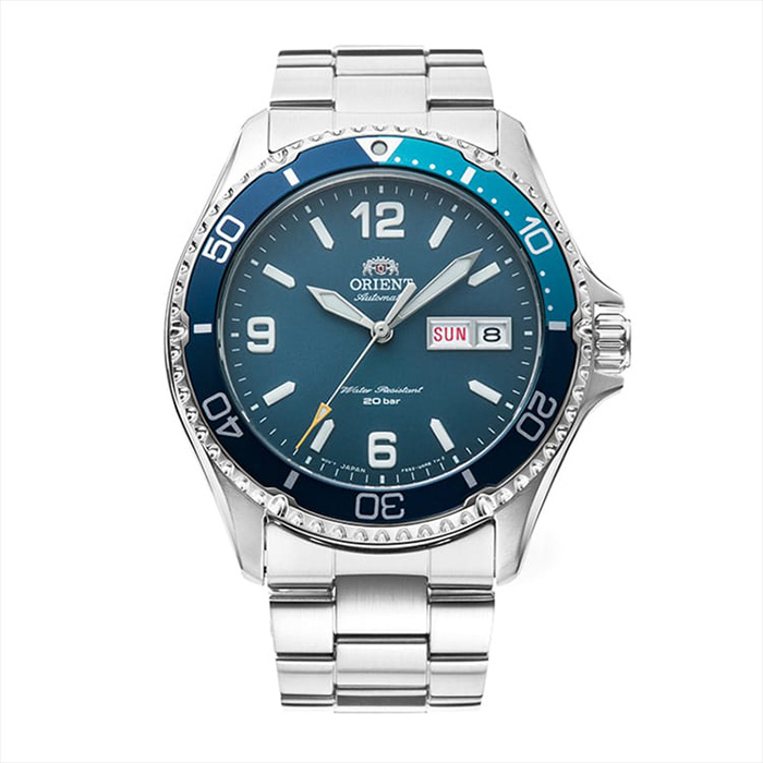 【ORIENT 東方錶】RA-AA0818L 藍寶石玻璃鏡面 兩百米潛水錶 鋼錶帶 機械男錶 淺藍 41.8mm 台南