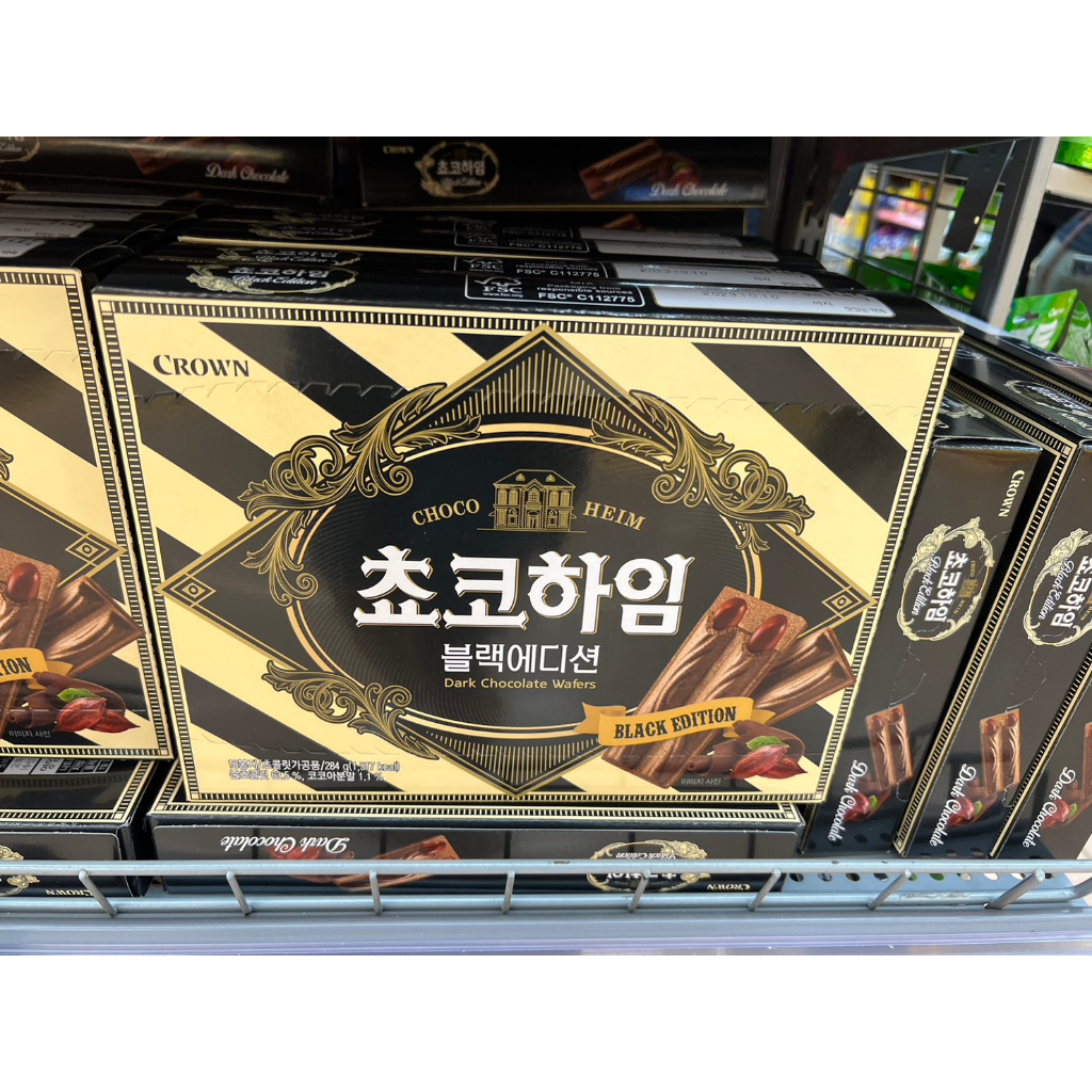 預購23回國出貨韓國 crown威化酥三種口味 黑巧克力限量供應韓國零食伴手禮