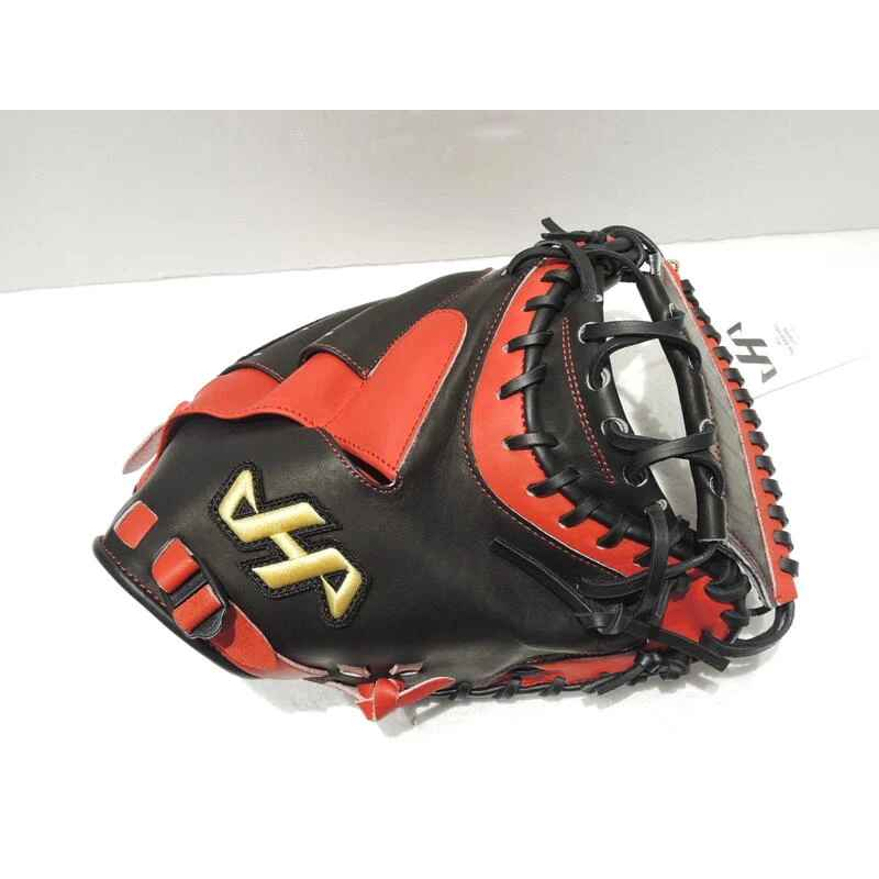 日本品牌 HA hatakeyama 訂製款 KIP硬式牛皮 "麗"系列棒球 捕手手套 M62甲斐式樣 贈手套袋 黑/紅