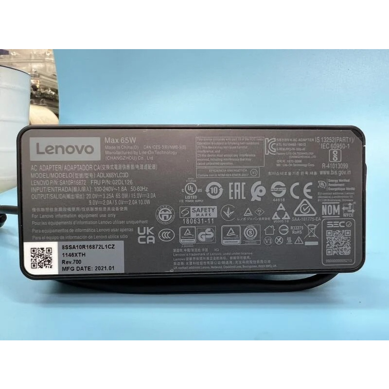 Lenovo 聯想原廠變壓器 快充 TYPE-C 65W 20V 15V 9V 5V 全新原廠貨