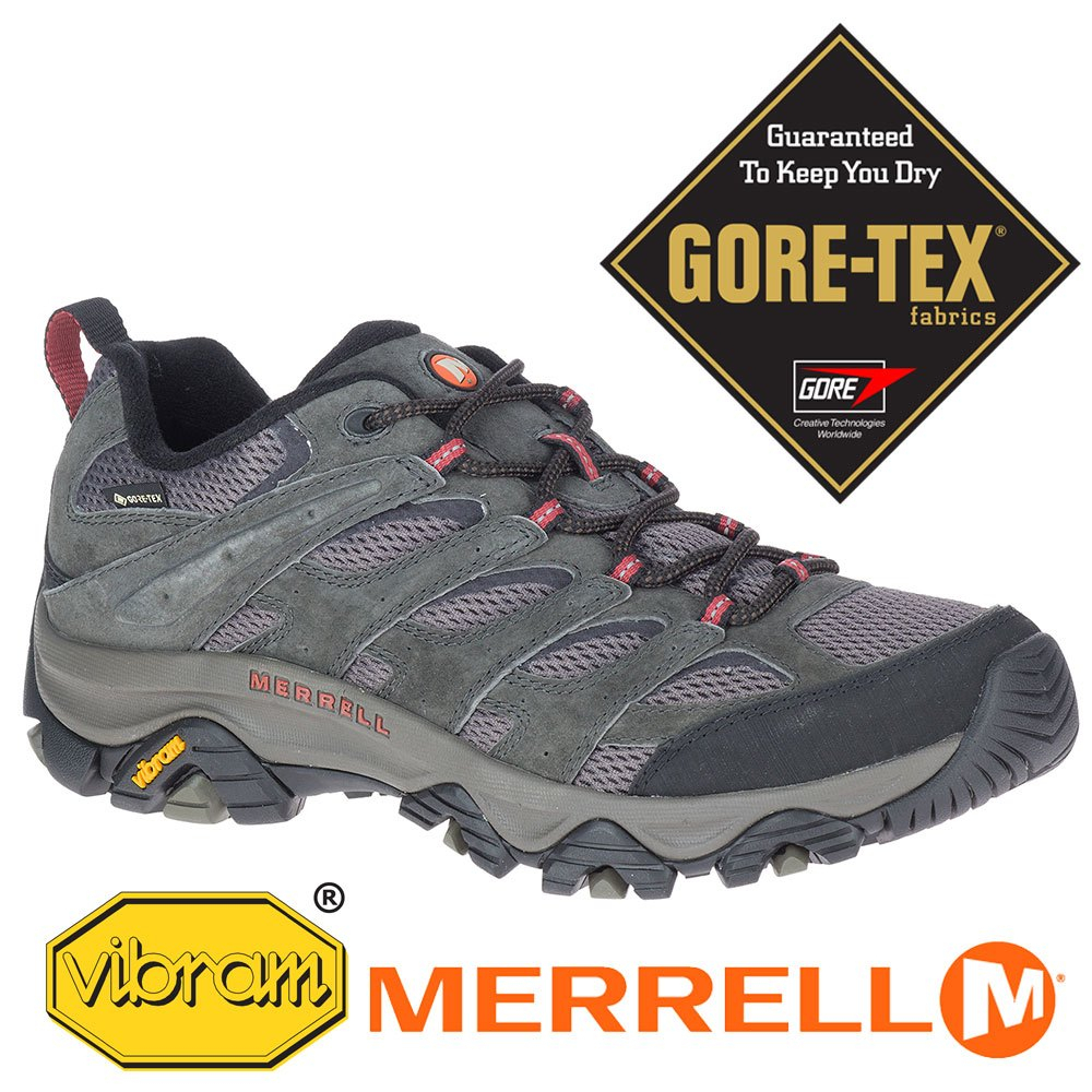 男 Merrell Moab 3 Gore-Tex 登山鞋 戶外 防水 深灰 036263