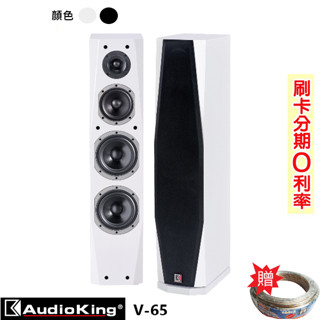 【AudioKing】V-65 雙6.5吋音樂/歌唱專業喇叭 (黑/白/對) 贈SPK-200B喇叭線25M 全新公司貨