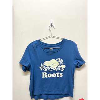 二手衣物 Roots 夜光短版上衣 藍色 短版