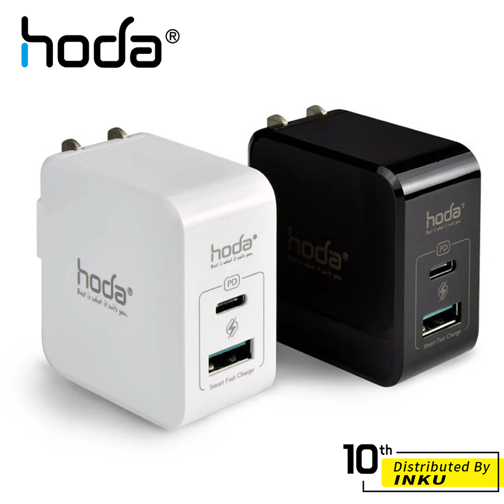 hoda 雙孔USB+PD 30W 極速智能充電器 / 電源供應器 充電頭 充電線 傳輸線 蘋果線 0.3/1/1.8M