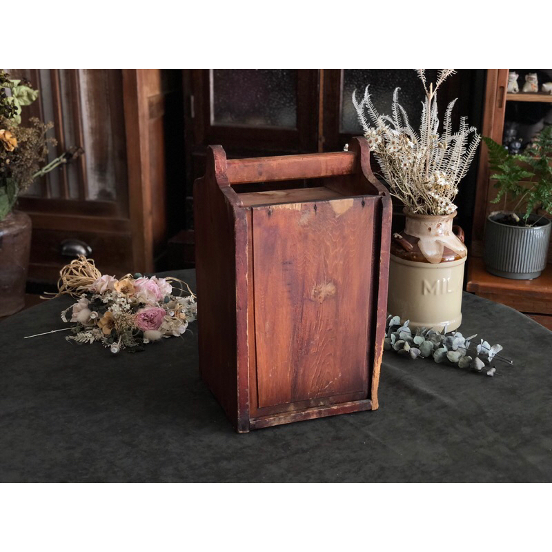 【福三】提把木箱 老木箱 老木盒 老物 抽拉式木盒