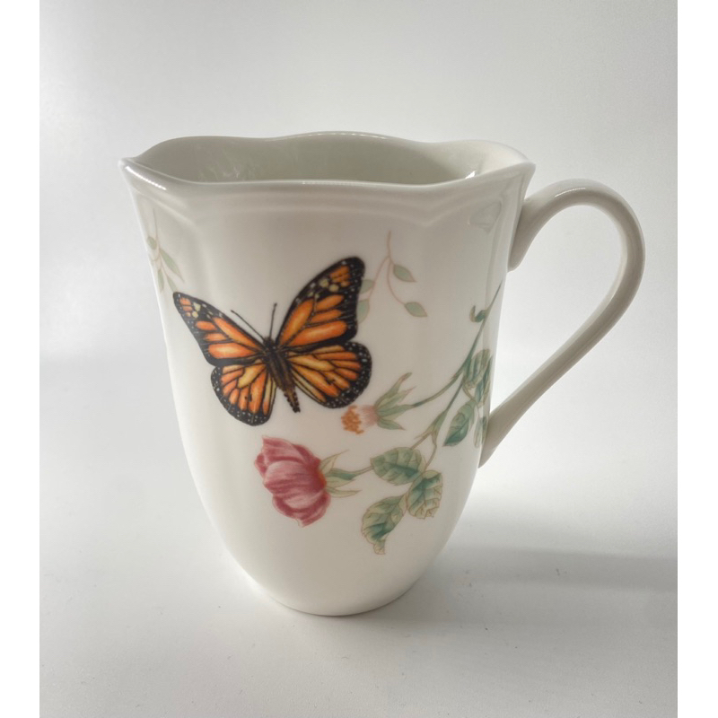 九成新美國名牌Lenox Butterfly Meadow系列瓷杯