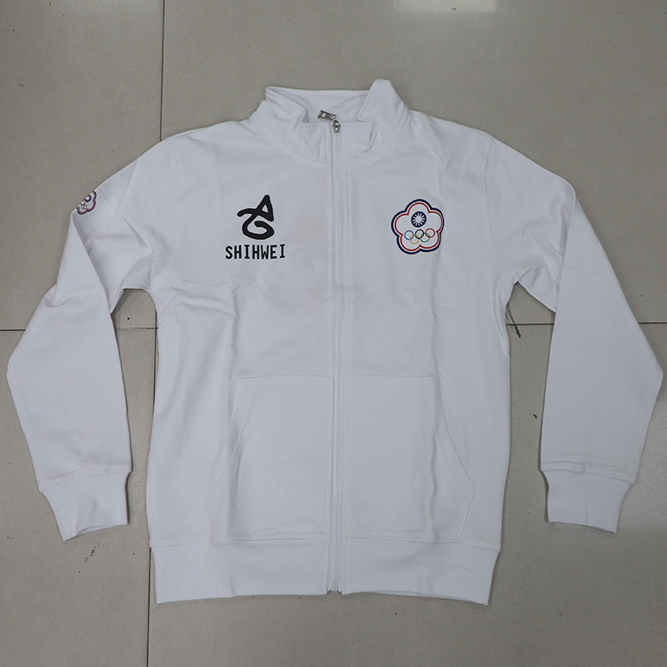世偉運動精品 SHIHWEI S202303CTOW 中華台北 中華奧運加油針織外套  合身款 白色
