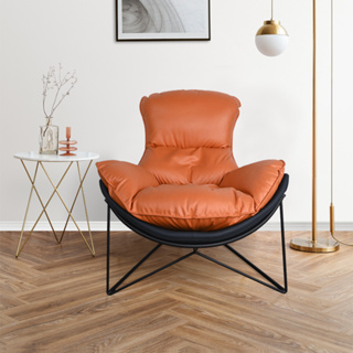 【AOTTO】設計款透氣皮革單人休閒沙發椅(休閒躺椅 沙發椅 單人椅 懶人椅)