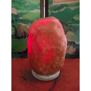 月理鹽燈9.2公斤~喜馬拉雅鴿血紅鹽晶燈 只賣1473元~玉石底座可調適開關