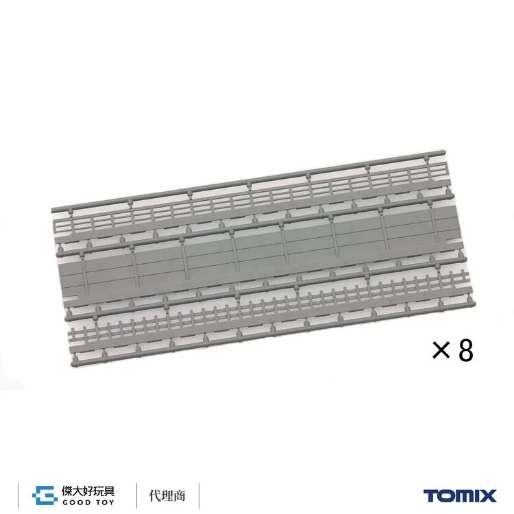 TOMIX 3080 軌道配件 寬路基軌道側壁 S140 (欄杆、側壁、圍欄：3種×8入)