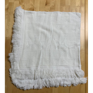 [二手] 嬰兒包巾 兒童毛毯 韓國動物款 白色針織毛毯 蓋毯