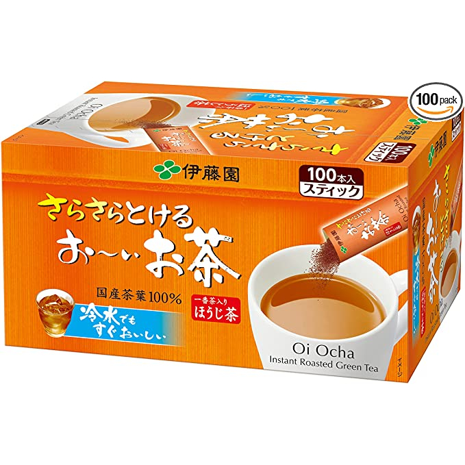 伊藤園 Oi Ocha 焙茶粉 即溶茶 0.8g x 100本 粉末 焙茶棒 日本直送