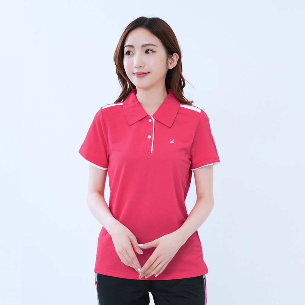 【遊遍天下】MIT台灣製女款吸濕排汗抗UV機能POLO衫 GS1007 / 玫紅