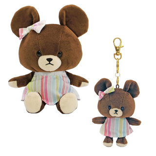 【日本進口】【小熊學校 the bears' school】傑琪 絨毛玩偶 / 吊飾 (彩裙) newii