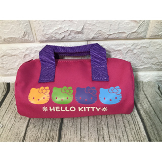 日本 Hello Kitty 正品 迷你 波士頓包 化妝包 收納包 粉色 收納袋 拉鍊包 手提包