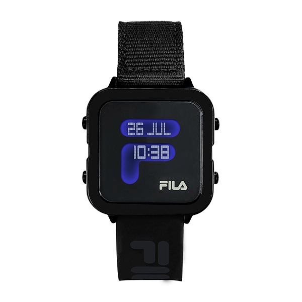 【FILA 斐樂】F-Box潮流方型個性電子腕錶-曜石黑/38-6088-104/台灣總代理公司兩年保固