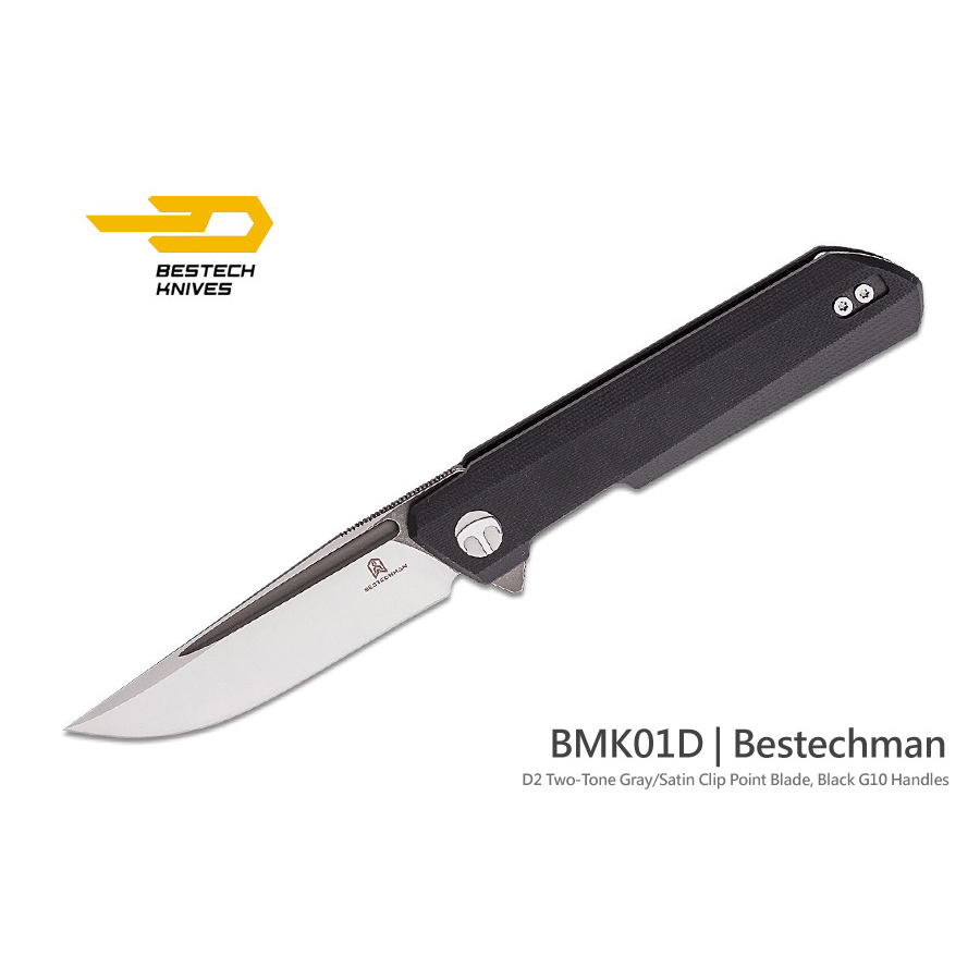 【angel 精品館 】Bestech Knives Bestechman黑G10柄折刀D2鋼雙色灰色/緞面BMK01D