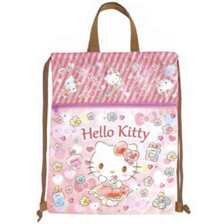 「 日本 Hello Kitty 凱蒂貓 束口 後揹包 後背包 後揹袋 運動服包 日本限定 」★ Zammu日本雜貨
