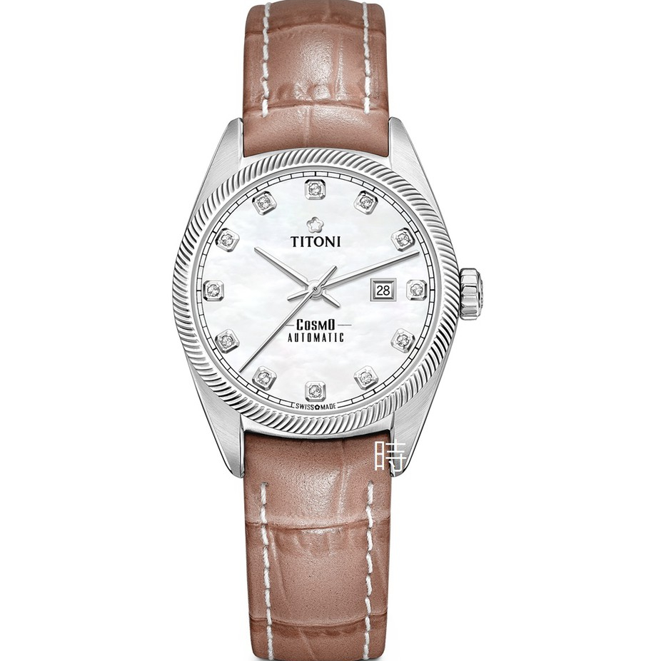 TITONI 梅花 瑞士 時尚機械錶 (818S-ST-622) 禮物/珍珠母貝