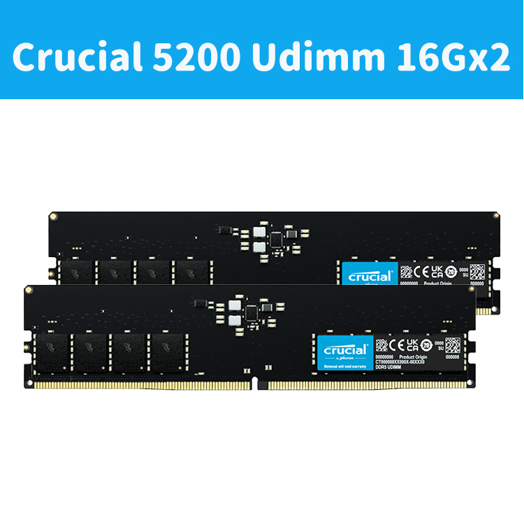 Crucial DDR5 5200 16Gx2 (32G) UDIMM Micron 美光 桌上型記憶體