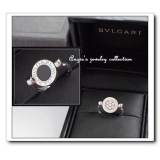 頂級珠寶BVLGARI BVLGARI 寶格麗 鑽石+黑瑪瑙 翻轉白金戒指 可刷卡