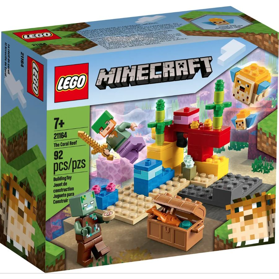 &lt;積木總動員&gt; LEGO 樂高 21164 Minecraft 珊瑚礁 外盒:14*12*6cm 92pcs