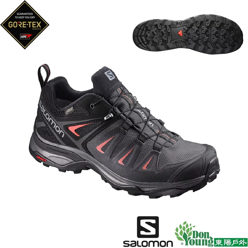 【法國SALOMON】女款 X ULTRA 3 GTX 輕量防水登山鞋低筒 寬楦防水透氣 穩定支撐398685