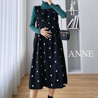 ANNE｜孕婦燈芯絨吊帶裙套裝 L-2XL【AO10128】孕婦連衣裙 孕婦裝 孕婦裙 孕婦洋裝 大尺碼 孕婦連身裙