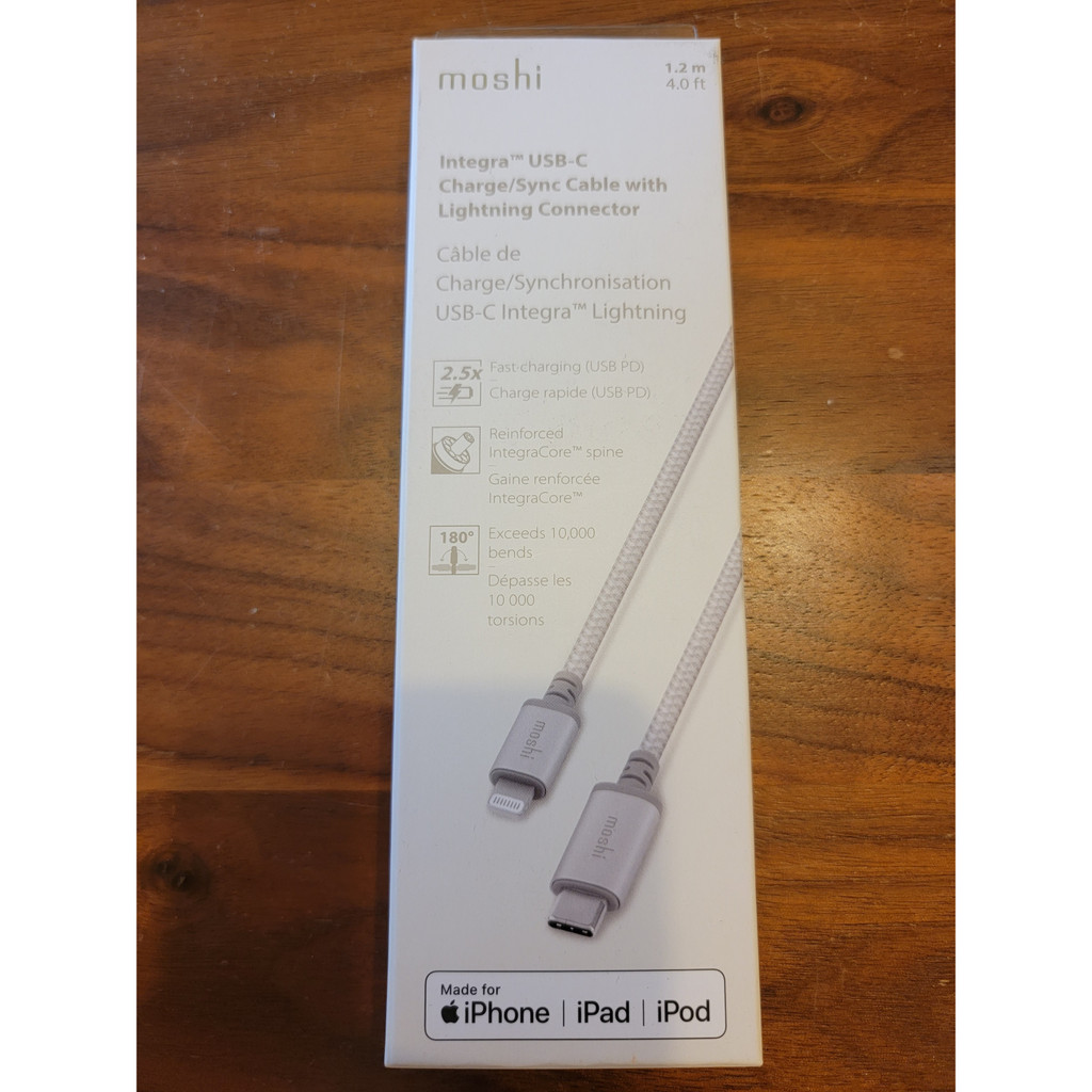 [全新現貨, 特價優惠] Moshi Integra強韌系列USB-C to Lightning耐用編織充電線 1.2m