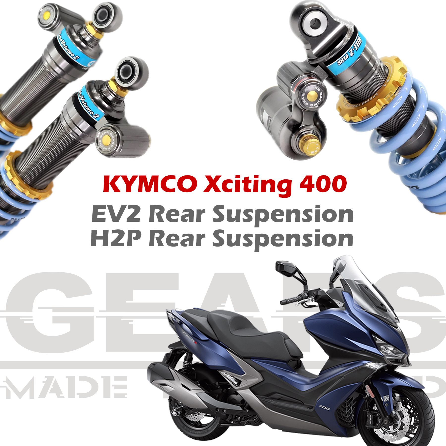 【GEARS集亞】KYMCO XCITING 400/XCITING S 400 H2P後避震/EV2後避震器
