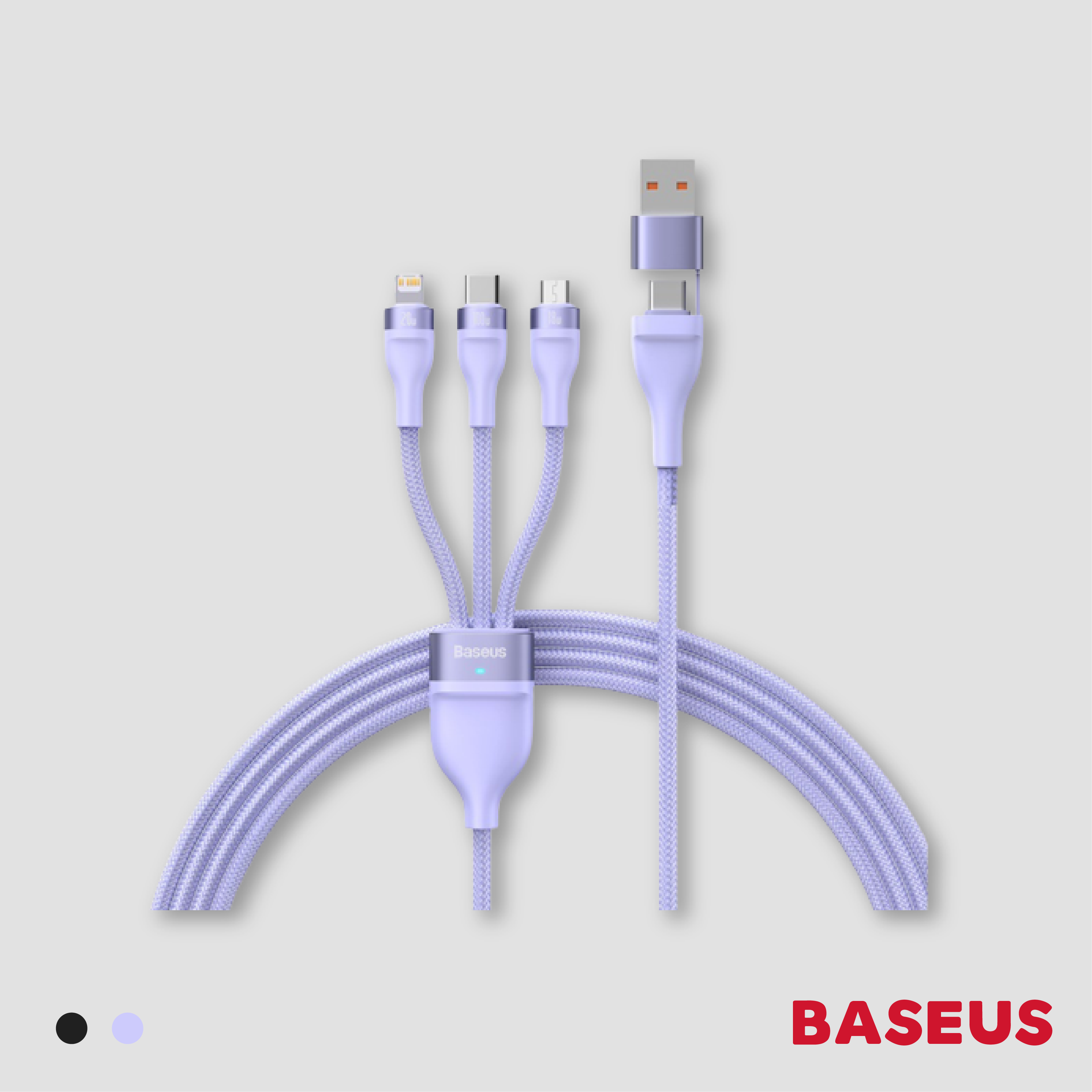 ❚ Baseus ❚ 倍思 二拖三充電線 閃速系列2  PD快充 100W線 充電線 數據線 蘋果 Type-C