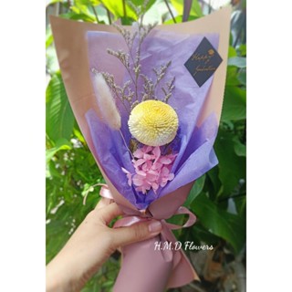 畢業花束 乾燥花 單支 永生花 繡球花 擴香花 居家裝飾 情人節 母親節 太陽花