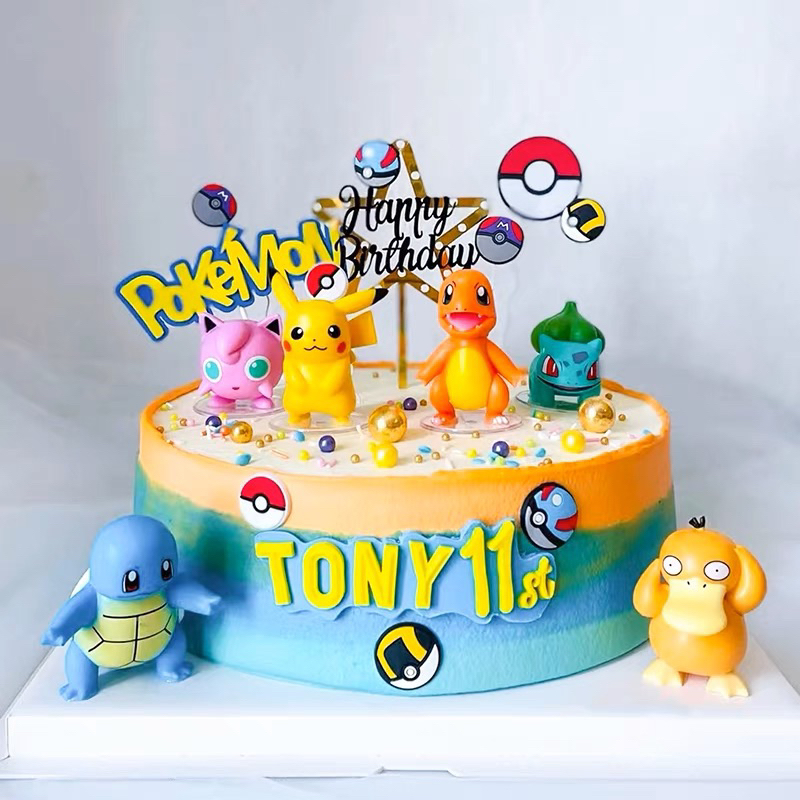 💕現貨～寶可夢蛋糕 皮卡丘蛋糕裝飾 蛋糕擺件 神奇寶貝 精靈寶可夢 小火龍 寶可夢公仔 Pokemon