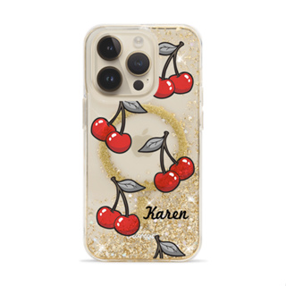 Dearcase 俏皮櫻桃 香檳金貝拉殼 軍規防摔手機殼 MagSafe iPhone 15 Pro Max 14 13