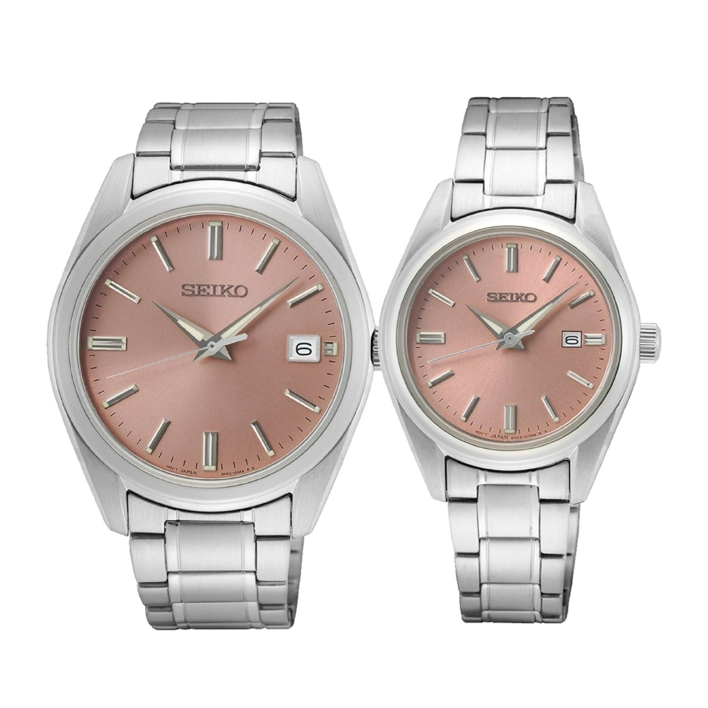 SEIKO 精工 CS 城市 男女對錶 情侶手錶 SUR523P1+SUR529P1  SK027