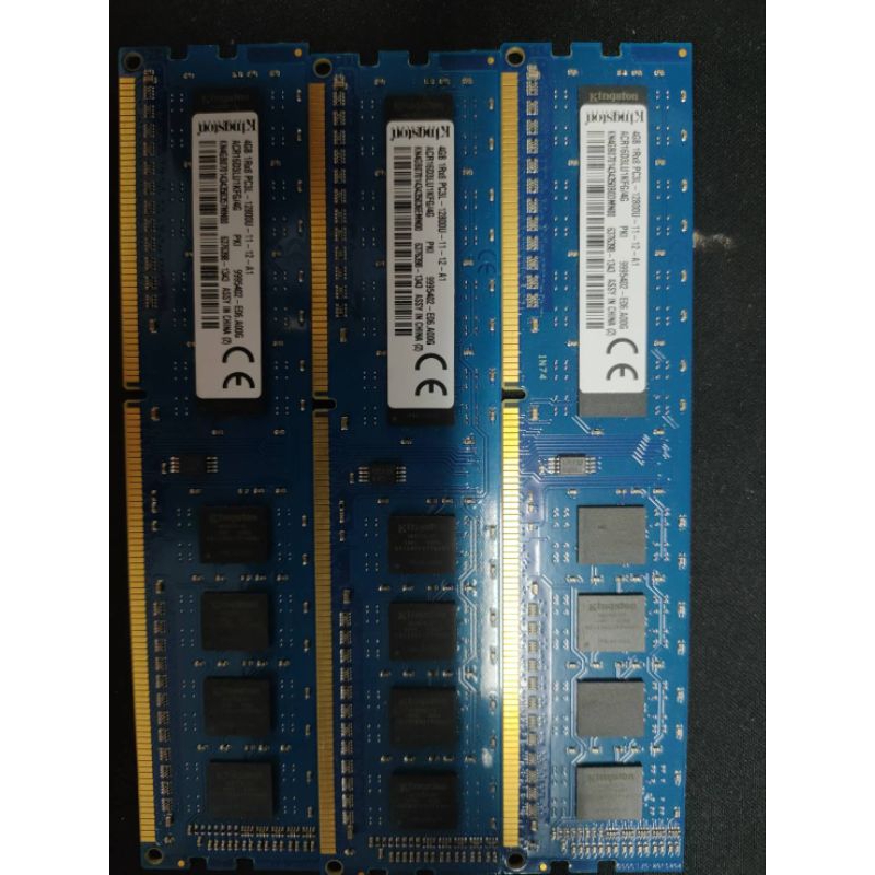 二手 Kingstone 4G DDR3 桌機單面記憶體 4GB 1R*8 PC3L-12800U-11-12-A1